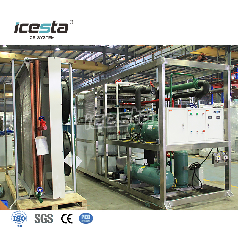 Machine à glace de plaque d'acier inoxydable de contrôle de PLC de haute qualité d'ICESTA 10 tonnes