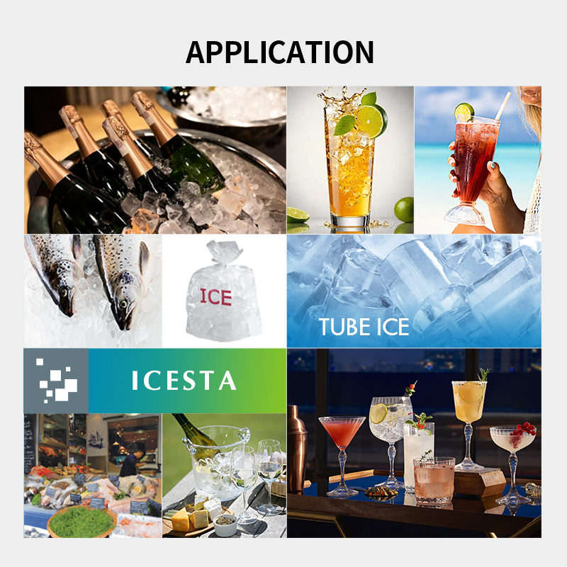 Machine de fabricant de tubes de glace ICESTA 50 tonnes en acier inoxydable, productivité élevée, longue durée de vie