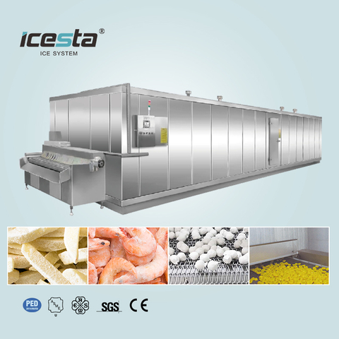 ICESTA High Reliable Filezer Freezer Long Service Life Automic Industrial Cryogénic Tunnel Freezer For Meat Vegetable