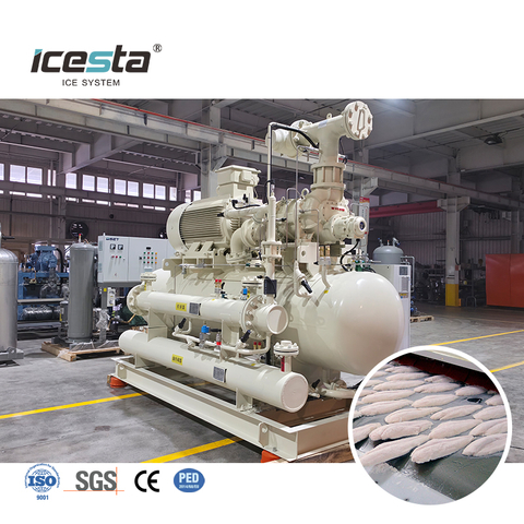 Système de réfrigération pour fabrication de glace à l'ammoniac à haute efficacité ICESTA
