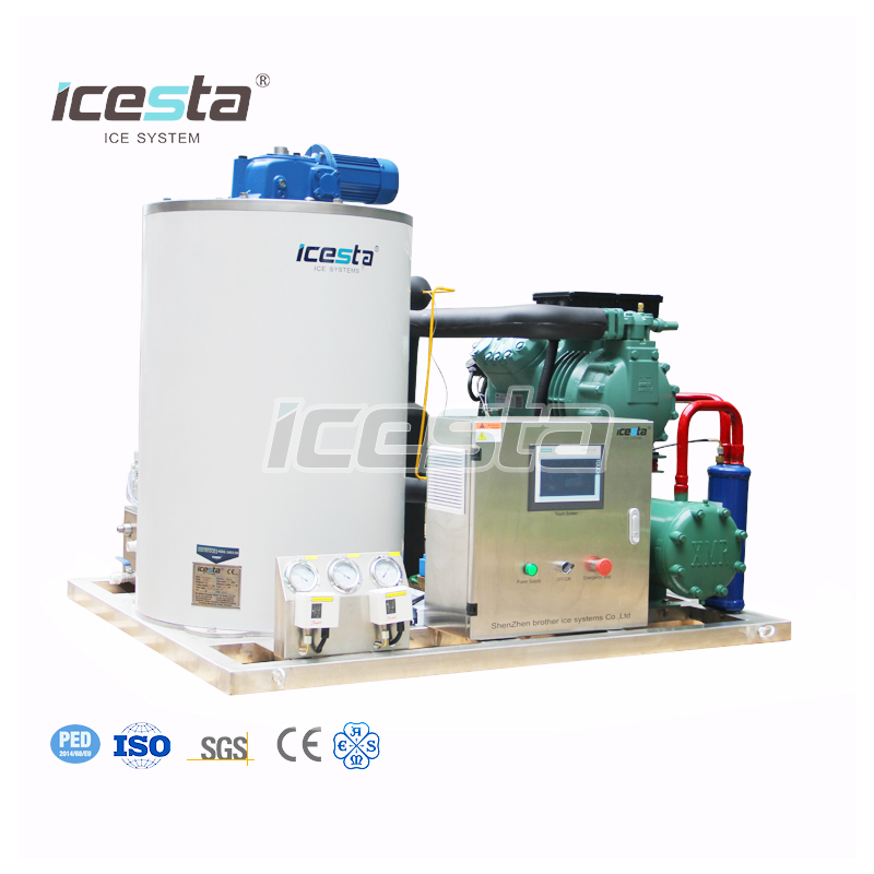Machine à glace en flocons 3T ICESTA personnalisée haute productivité économie d\'énergie longue durée de vie refroidissement par eau en acier inoxydable 10 000 $ - 13 000 $