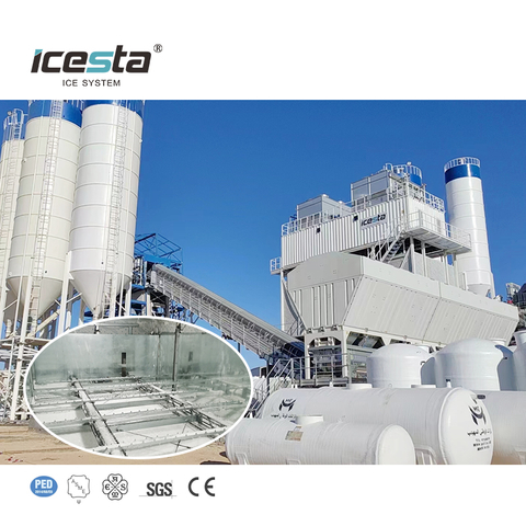 ICESTA Plant de glace automatique à 40 tonnes avec un système de glace de râteau pour le béton versant une station hydroélectrique 170000 $