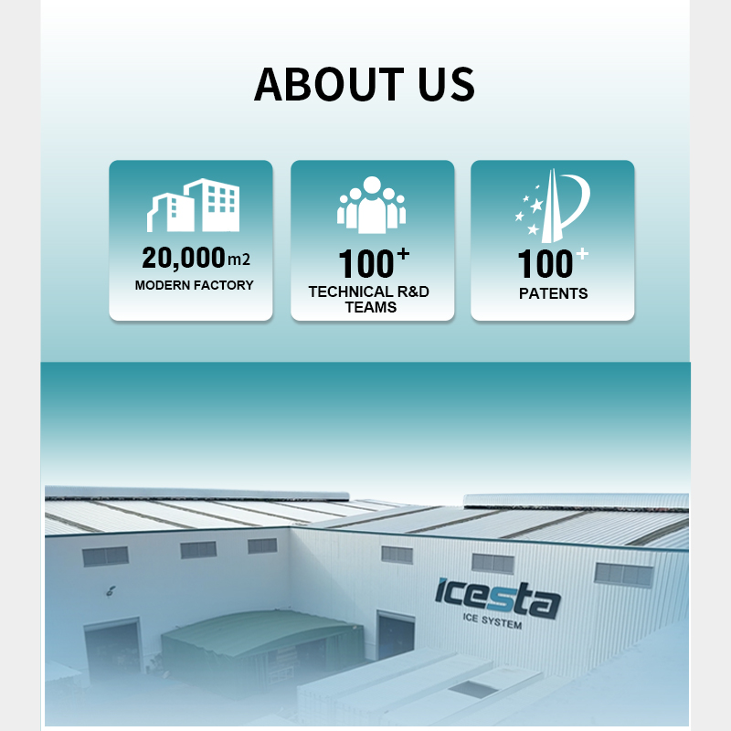Machine de fabricant de tubes de glace ICESTA 50 tonnes en acier inoxydable, productivité élevée, longue durée de vie