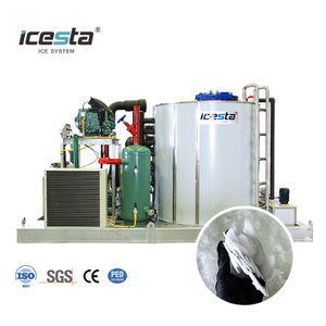 Machine à glace en flocons industrielle ICESTA de 30 tonnes avec support de compresseur à piston