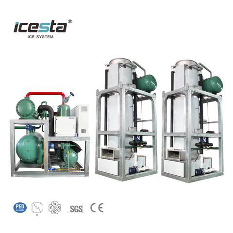 Icesta Automatic Edible Solid Ice Tube Maker en acier inoxydable Haute productivité Long Service Life de 60 tonnes Machine de tube de glace