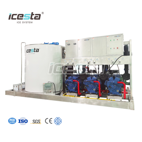 Machine à glace en écailles industrielle en acier inoxydable ICESTA Économie d'énergie personnalisée Haute productivité Longue durée de vie 15 20 25 30 tonnes 40 000 $ - 78 000 $