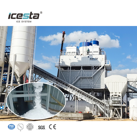 ICESTA Long Service Life Evergy Saving 60 tonnes Container Flake Ice Plant avec stockage de glace automatique et système de livraison 250000 $