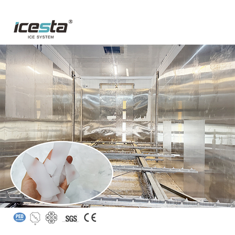 ICESTA Plant de glace automatique à 40 tonnes avec un système de glace de râteau pour le béton versant une station hydroélectrique 170000 $