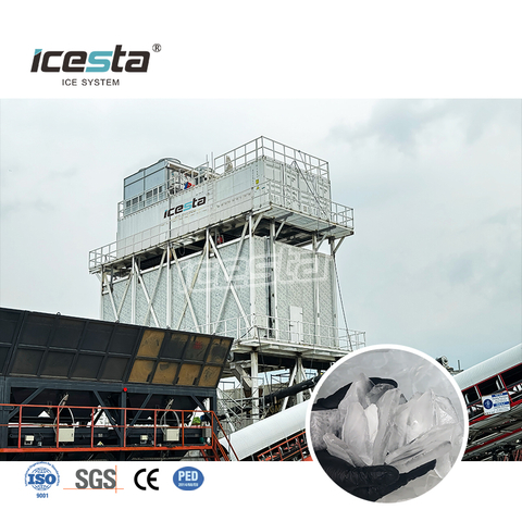 Machine à glace en plaques d'acier inoxydable robuste ICESTA de 60 tonnes pour le refroidissement du béton et le traitement des fruits de mer