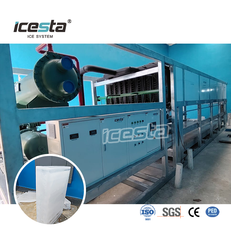 Machine à glace en bloc galvanisé à refroidissement direct ICESTA 5-15t
