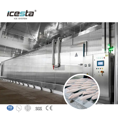 ICESTA High Reliable Filezer Freezer Long Service Life Automic Industrial Cryogénic Tunnel Freezer For Meat Vegetable