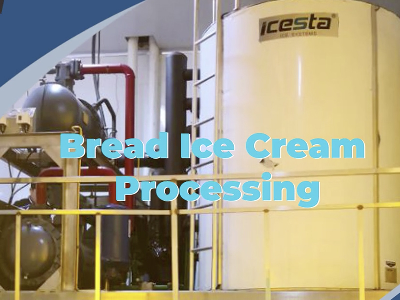 Vidéo Afficher: Machine à glace de qualité alimentaire (304 en acier inoxydable) s'appliquent au traitement du pain / de la boulangerie.
