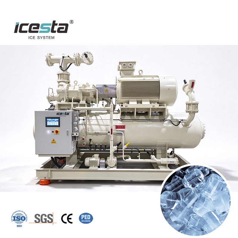 Système de réfrigération pour fabrication de glace à l'ammoniac à haute efficacité ICESTA