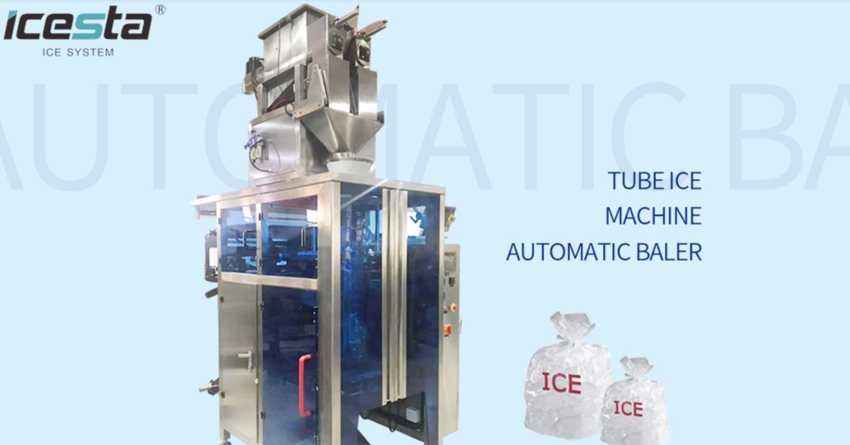 Machine à emballer la glace en tube