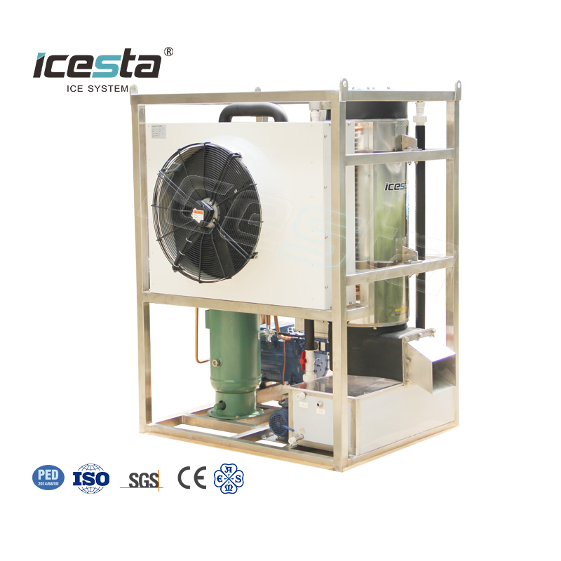 ICESTA personnalisé automatique économie d\'énergie haute productivité longue durée de vie refroidissement par air machine à glace en tube de 1 tonne en acier inoxydable 7500 $