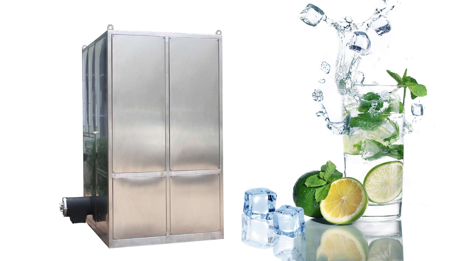 Cube Ice Machine Croisement à eau haute productivité 1 tonne / jour Produit chaud personnalisé dans ICESTA 8000 $ - 12000 $