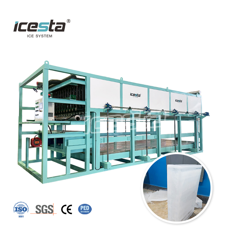 ICESTA personnalisé automatique économie d'énergie longue durée de vie haute qualité 15t industriel refroidissement direct bloc de glace faisant la machine 
