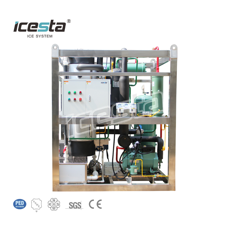 Machine à glace en tube refroidie à l'eau ICESTA de 2 tonnes