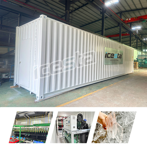 Usine de glace en plaques conteneurisée tout-en-un et système de stockage et de livraison automatique de 30 à 100 tonnes pour le refroidissement du béton 480 000 $ US
