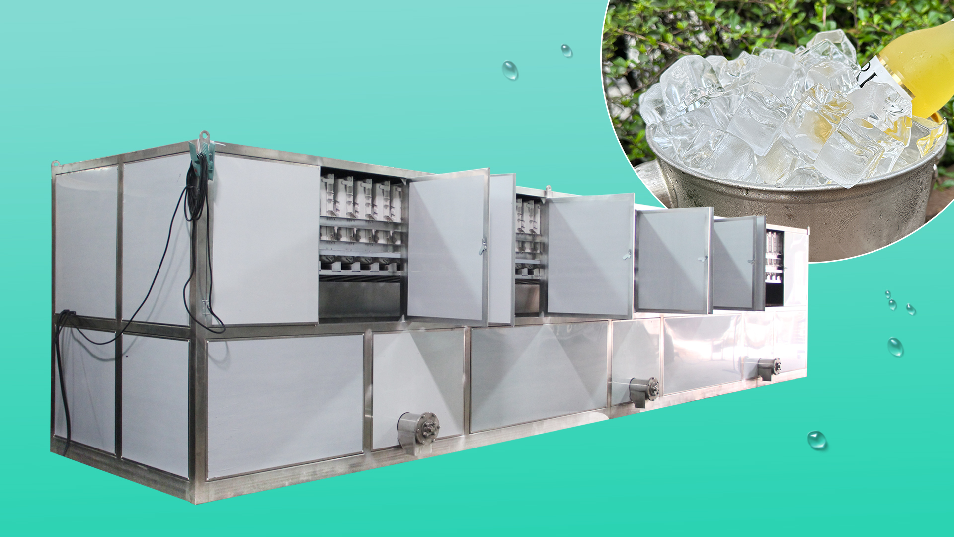La machine à glace industrielle en cubes de 13 tonnes a été fabriquée et testée dans l'atelier ICESTA