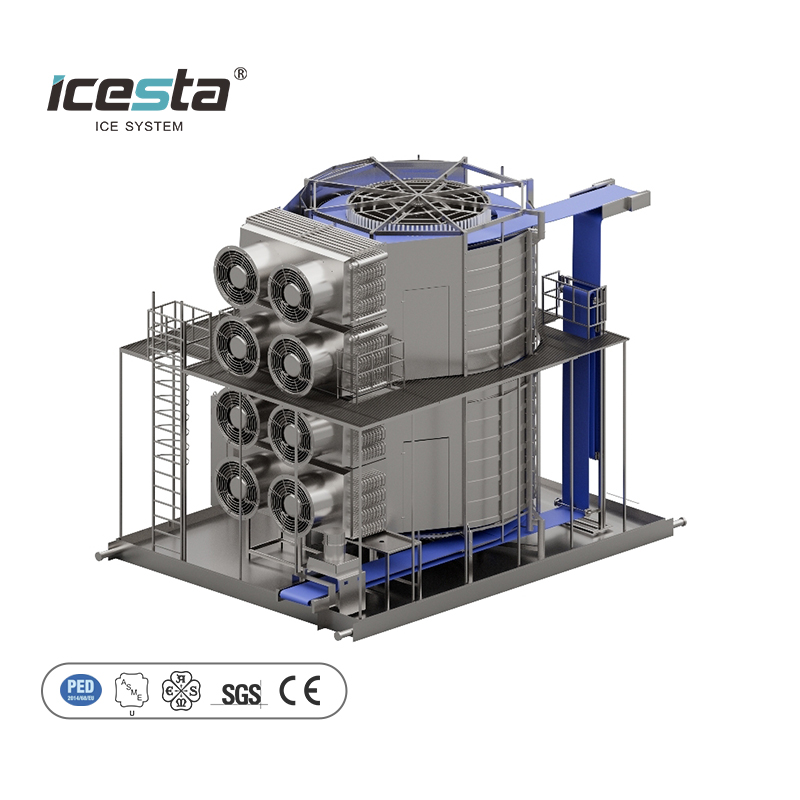 Icesta Industrial Double Spiral Freezer pour les crevettes de fruits de mer, technologie de congélation très fiable et très fiable 