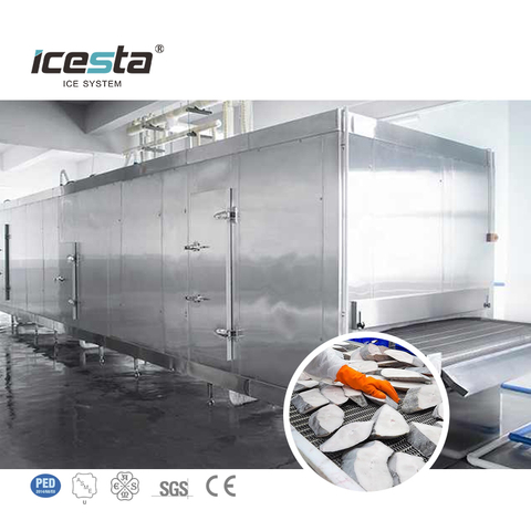 ICESTA Quick Freeze Nouveau conception de haute qualité Life Life de service automatique Automic Industrial Tunnel Blast Freezer pour refroidissement Fish