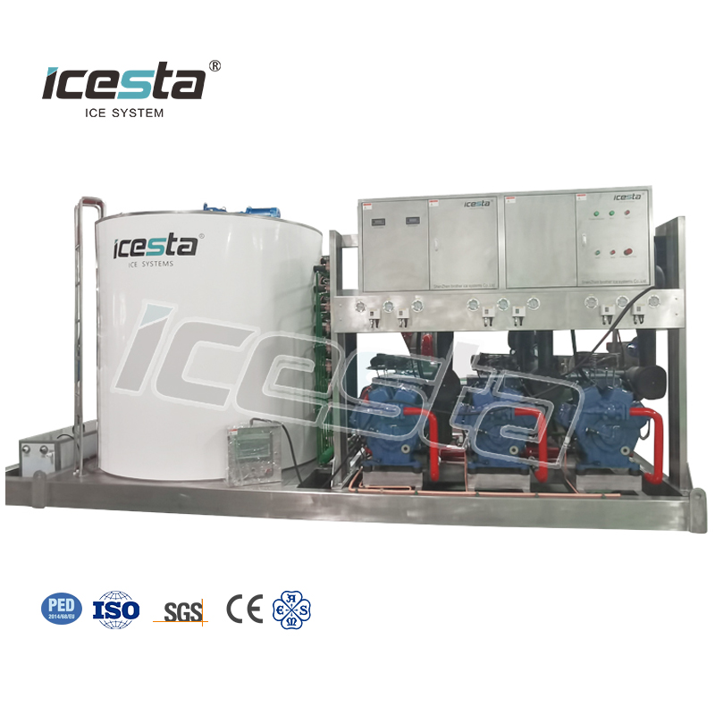 Machine à glace en écailles 25T (rack de compresseurs à piston)