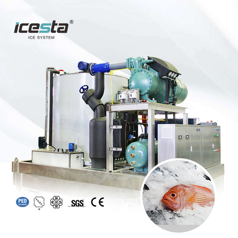 Machine à glace en flocons industrielle ICESTA de 8 à 15 tonnes avec compresseur R404A