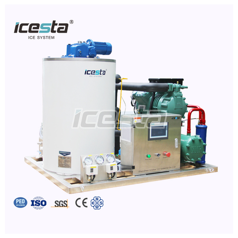 Machine à glace en flocons 3T ICESTA personnalisée haute productivité économie d'énergie longue durée de vie refroidissement par eau en acier inoxydable 10 000 $ - 13 000 $