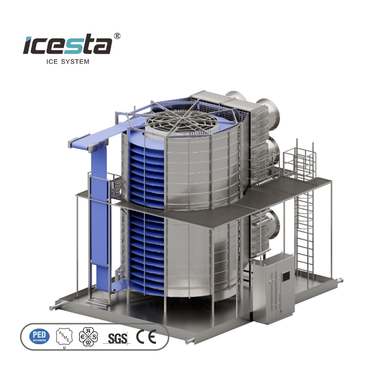 Icesta Industrial Auto-blong Spiral Freezer rapide, automatique, équipement de congélateur en spirale, compact et hygiénique 